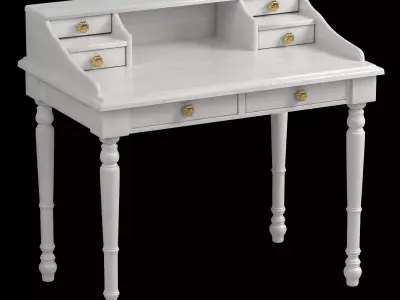 Table02 writing desk with drawers 3D model