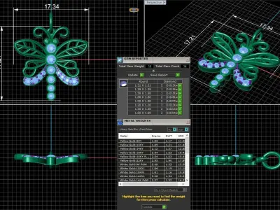 butterfly pendant 3D print model