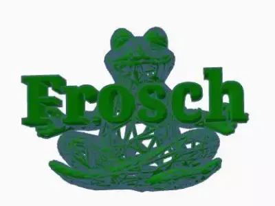 meditating Frog with writing Free 3D model