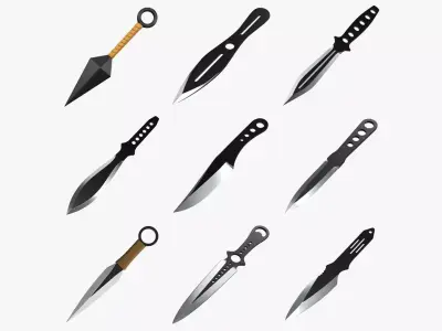 Throwing knifes 3D Model Pack