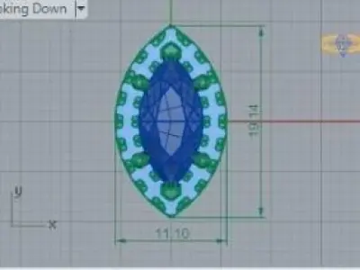 Marquise Pendant 264 3D print model