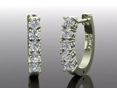 Women Diamond Earrings 3D print model 33