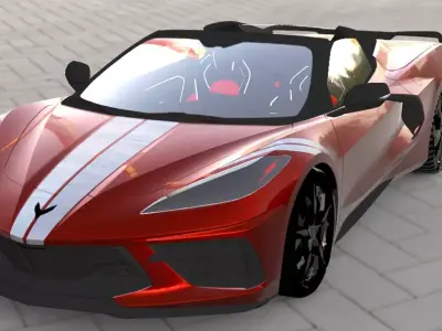 Chevrolet Corvette C8 Racing sports car convertible  3D print model