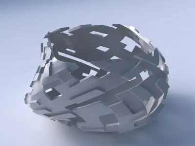 Bowl helix with cuts and bulges 3D print model