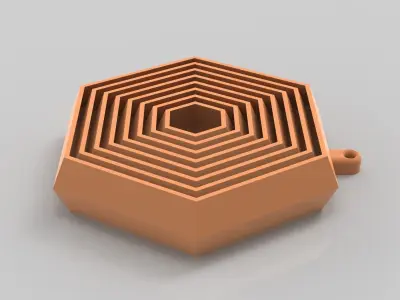 Hexagonal Key Chain Decoration 3D print model