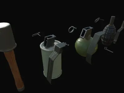 Grenades grenade canister Low-poly 3D model
