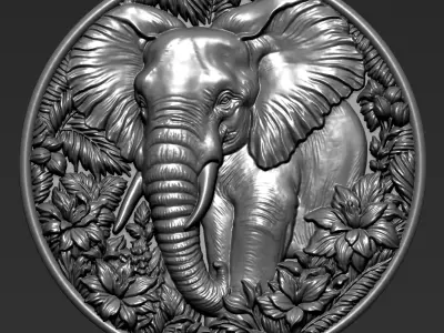 Elephant Pendant A39 3D print model