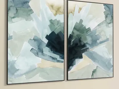 Plaster Two Photo Frame 247 Low-poly 3D model