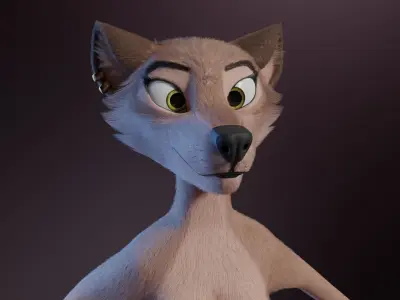 Maylin Anthro Wolf 3D model