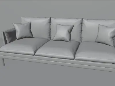 Realistic sofa pillows 3D model