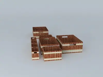 STORAGE BAMBOO HAMPER 1 Free 3D model