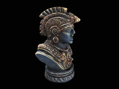 aztec statue sculpture 3D model