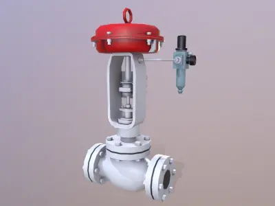Temperature Control Valve Low-poly 3D model
