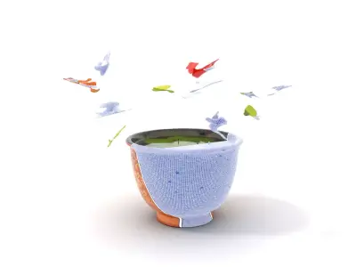 Decorative Floral Pottery model pack Low-poly 3D model