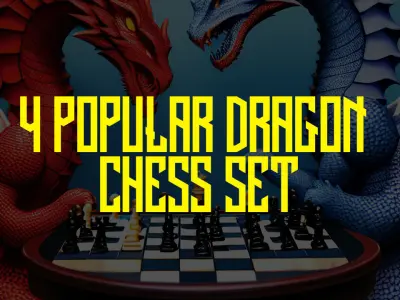 4 Dragon Full Chess Set PACK  - 24 Different Design  3D print model