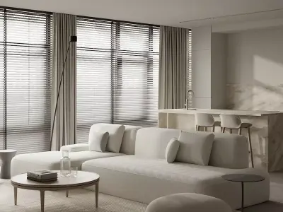 Minimalistic interior 3D model