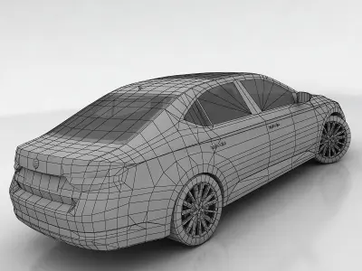 Skoda Superb 3 liftback Low-poly 3D model