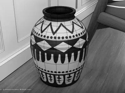 KARIBU DECORATIVE VASE - 4k Textures 3D model