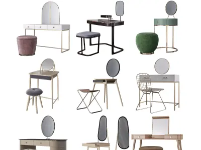 Toilet table 3d models collection 10 pieces