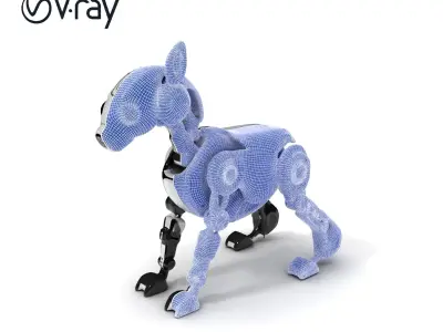 Robotic Canine Companion Model Pack Low-poly 3D model