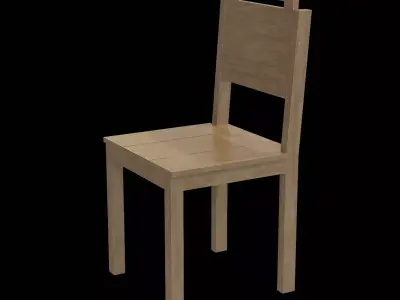 Chair wooden 03 Low-poly 3D model