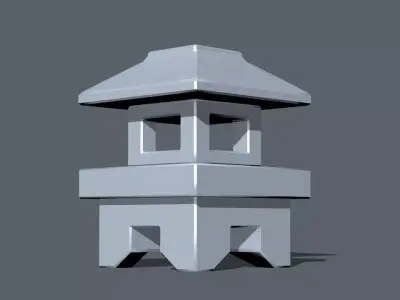 Asian Garden lamp Free low-poly 3D model