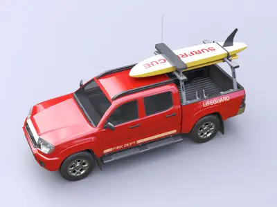 Lifeguard Vehicle Low-poly 3D model
