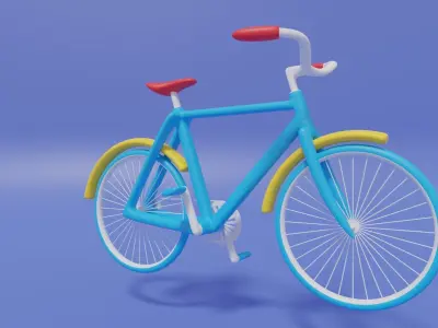 Cartoon Cute Bicycle 3D model
