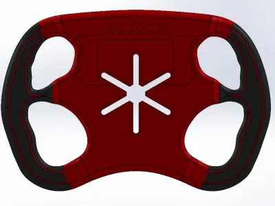 Racing Steering Wheel with Adjustable 6-Bolt Flange 3D print model