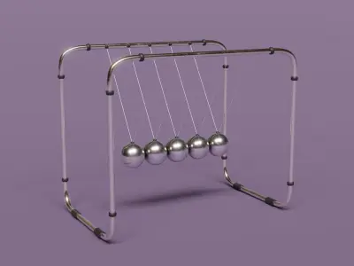 Newton Cradle Low-poly 3D model