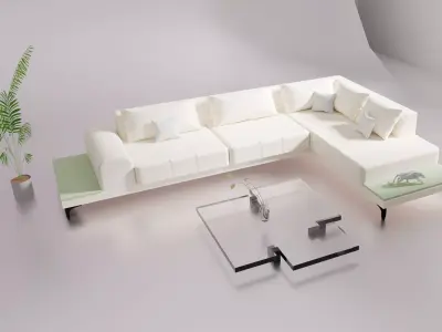 Sofa Furniture and table 3D model