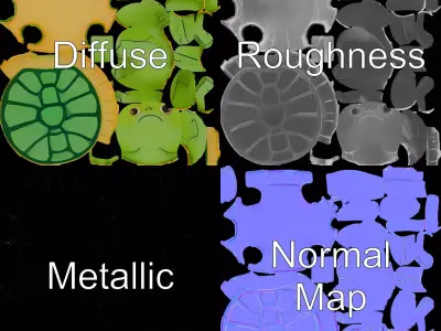 Inflatable Green Turtle model pack Low-poly 3D model