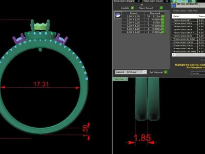 Diamond Jewelry Ring 3D print model