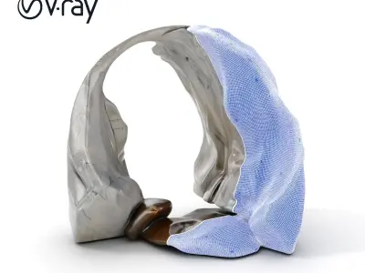 Natural Stone Arch with Waterfall Model Pack Low-poly 3D model