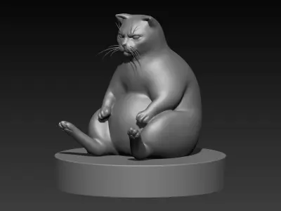 Funny cat with stand meme 3D print model