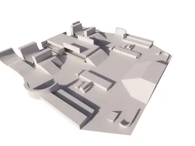 Skatepark-Skate Park PACK Low-poly 3D model