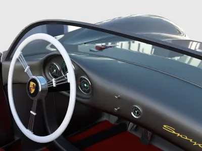 Porsche 550 Spyder gray rev 3D model