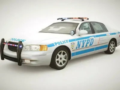 Police Sedan v1 Low-poly 3D model
