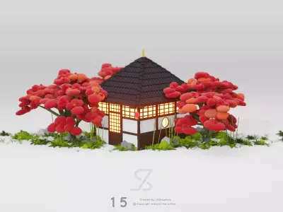 Japanese House Free low-poly 3D model