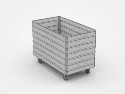 Flatter Industrial Container On Wheels 3D model