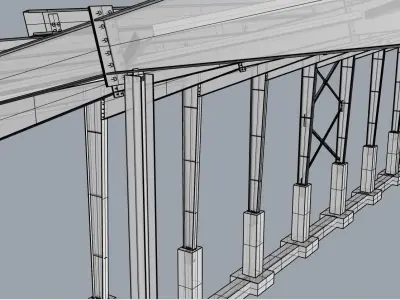 Designing a steel structure using Rhino 3D 3D model