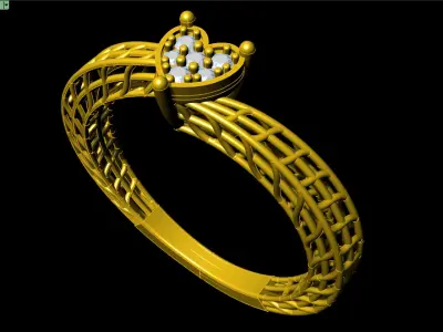 Heart Shape Finger Ring-004 3D print model