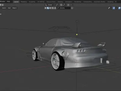 Jackboys Mazda RX7 FD High Detailed 3D Model Low-poly 3D model