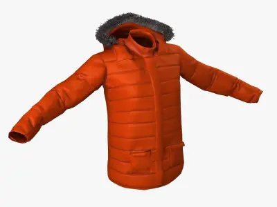 Winter Jacket Low-poly 3D model
