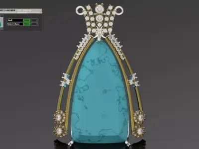 Statement Triangular Turquoise Pendant model jp0393 3D print model