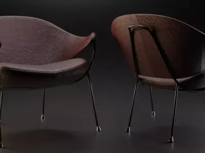 Denis elka46464646gmail com Armchair Murano 3D model PBR  Free low-poly 3D model