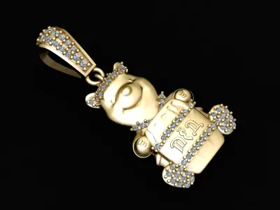 TEDDY BEAR PENDANT 3D PRINTABLE MODEL 3D print model