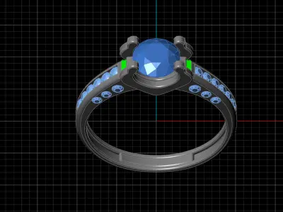 STL 3DM Print Ready Women Diamond Ring Lightweight Printable  3D print model 123