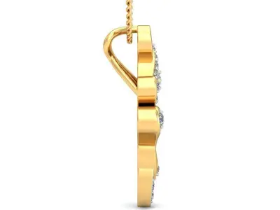 Solitaire Women Pendant 3dm STL OBJ FBX Renders Details 3D print model 17