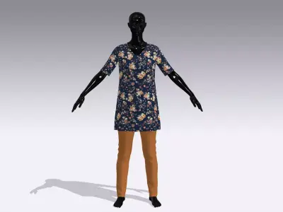 Female Cloth Dress Low-poly 3D model shop